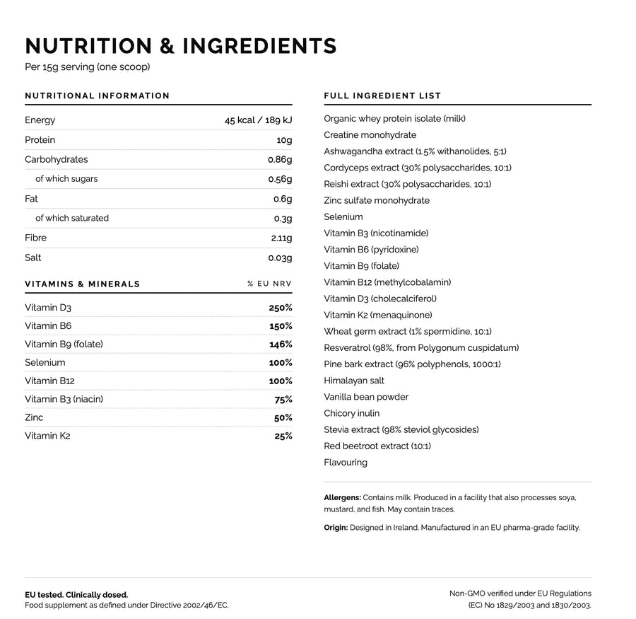 Second Self Eton Mess nutrition facts showing protein, collagen and vitamins per serving